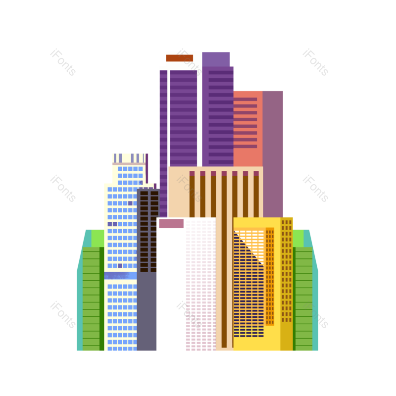 建筑素材图片,建筑元素,手绘建筑PNG,卡通建筑免抠素材